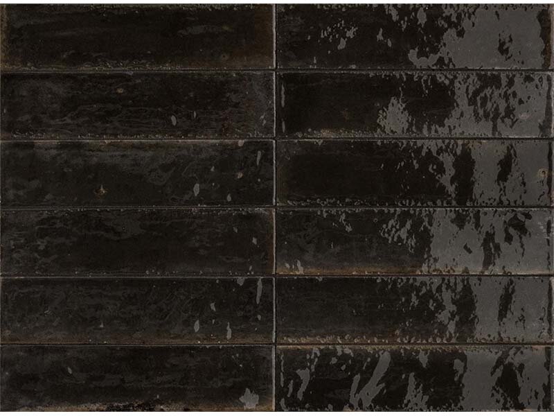 Керамогранит MARAZZI LUME Black Lux M6RP, 6x24 см, черный , глянцевый