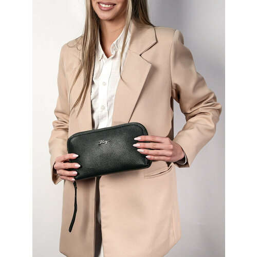 фото Сумка клатч karya, фактура зернистая, зеленый