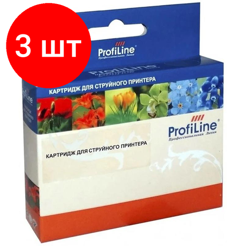 Комплект 3 штук, Картридж струйный ProfiLine PL-CLI-481C XXL голуб. для Canon Pixma TS6140 profiline струйный картридж pl t9454