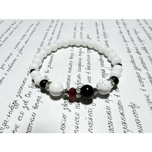 фото Браслет, 1 шт., размер 16 см, черный, белый лапкин алексей александрович