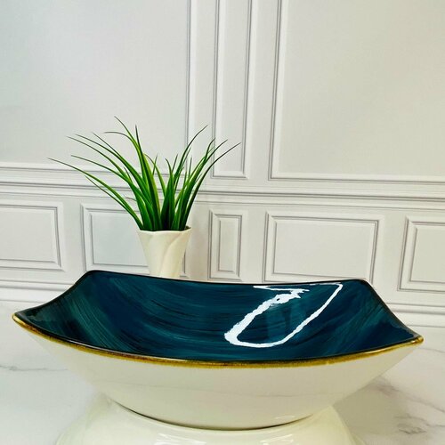 Салатник Ладочка СенАрт Лазурит 700мл и 700 мл синий прямоугольный керамика 771₽