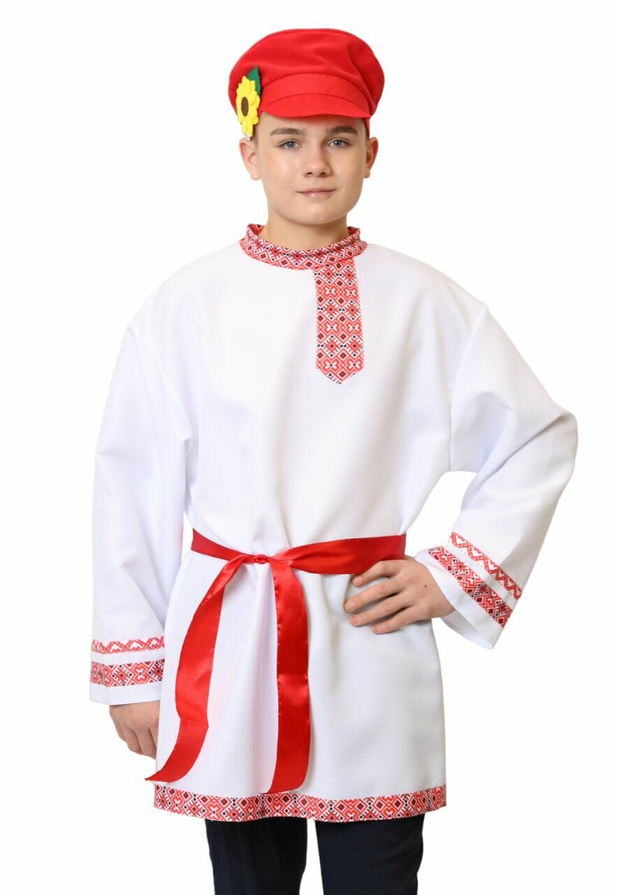 Русская народная рубаха мужская косоворотка белая