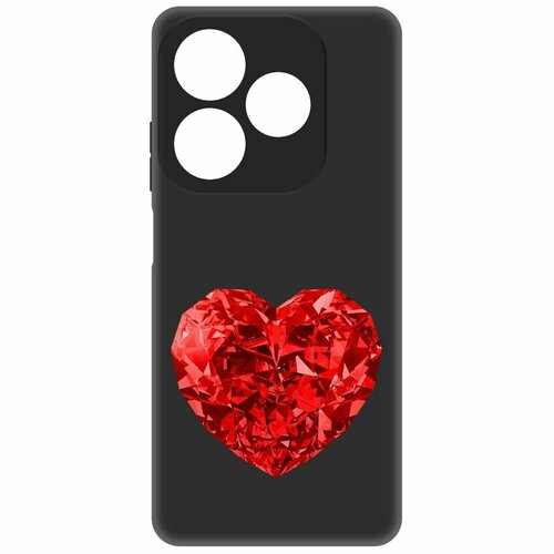 Чехол-накладка Krutoff Soft Case Рубиновое сердце для ITEL P55 черный чехол накладка krutoff soft case рубиновое сердце для itel a27 черный