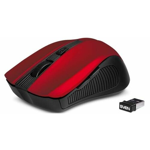 Беспроводная мышь SVEN RX-350W красная 51кл 600-1400DPI SoftTouch блист 106700₽