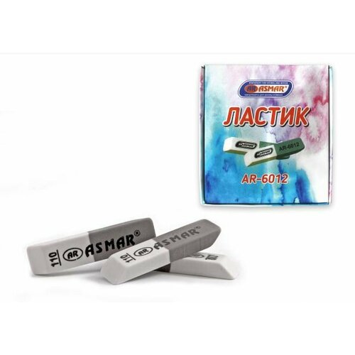 Ластик бело-серый для ручки и карандаша средний ASMAR 1008₽