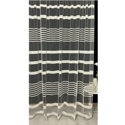 Тюль полоски 300х270 1 шт молочный