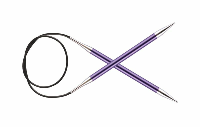 Спицы круговые "Zing" 7 мм/80 см, алюминий, аметистовый (фиолетовый), KnitPro, 47135