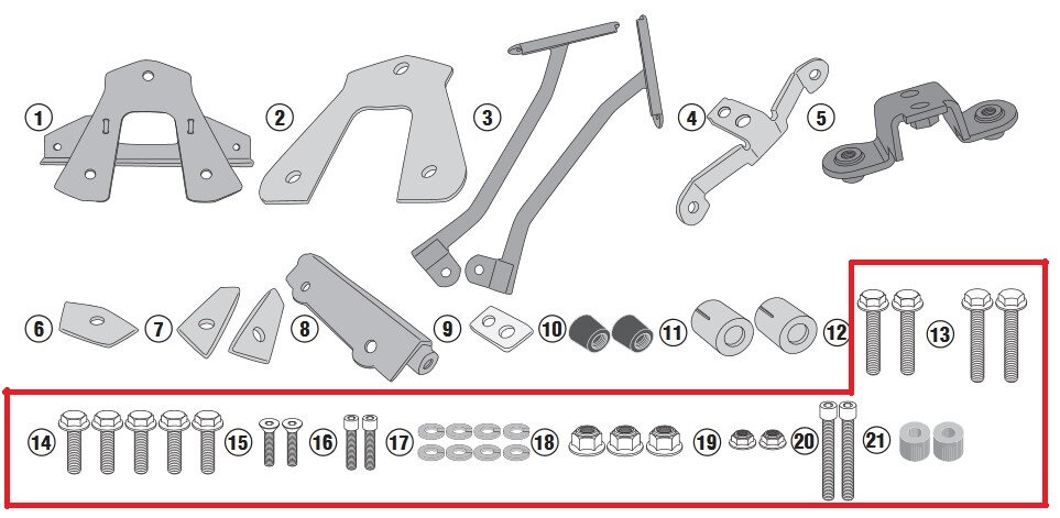 Комплект болтов GIVI для SR1161