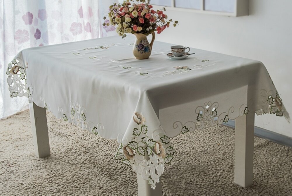 фото KARVEN Скатерть Nergis цвет: белый (160х220 см)