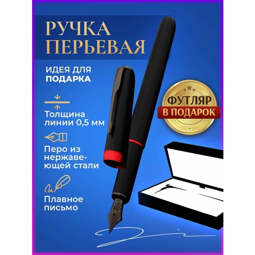 Ручка перьевая металлическая подарочная в футляре праздник