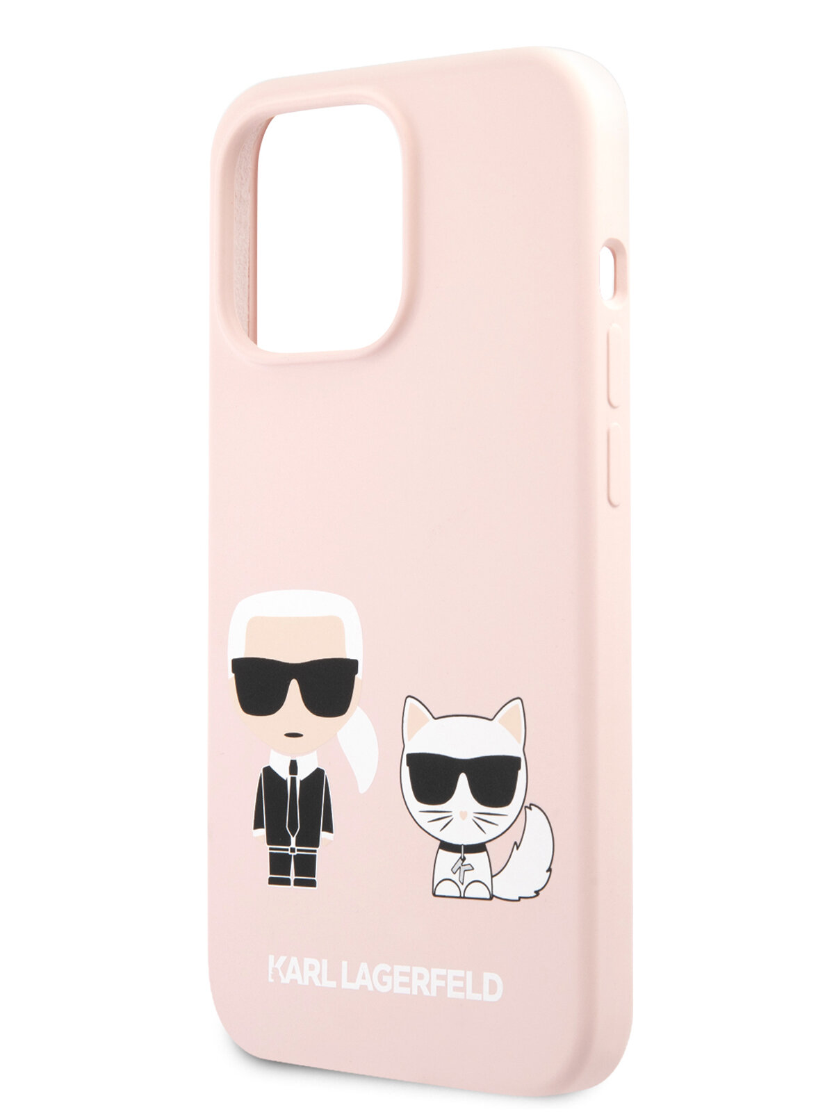 Lagerfeld для iPhone 13 Pro чехол Liquid silicone Karl & Choupette Hard Pink