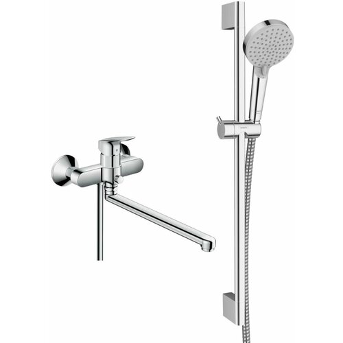 душевой комплект hansgrohe logis 71101000 logis 71400000 душевой гарнитур crometta 100 vario 26651400 Смеситель для ванны Hansgrohe Logis 71402000 + 26275000