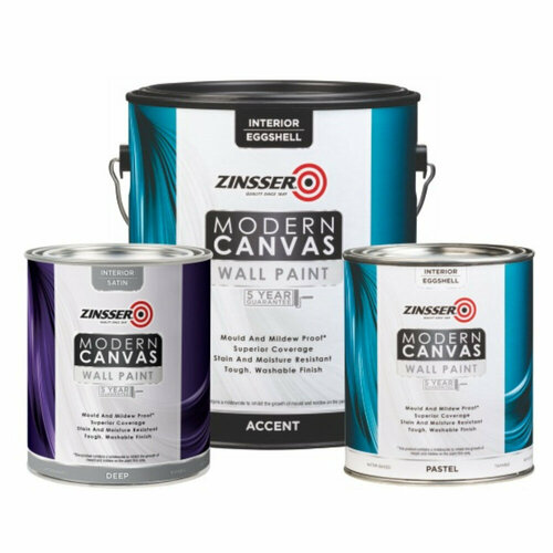 Zinsser Modern Canvas Satin (База Paste (Белая / колеровка светлых оттенков), 0.887 л.)