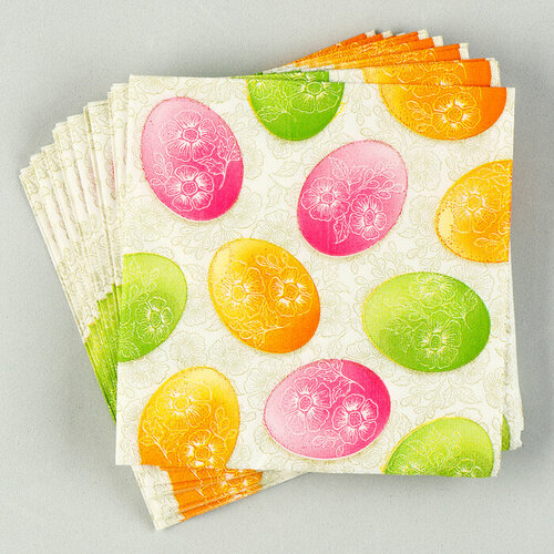 Салфетки бумажные «Пасхальные яйца» 25х25 см, набор 20 шт. (комплект из 11 шт)