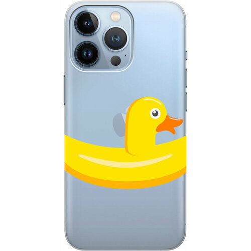 Силиконовый чехол на Apple iPhone 13 Pro Max / Эпл Айфон 13 Про Макс с рисунком Duck Swim Ring чехол книжка на xiaomi 13 pro сяоми 13 про с 3d принтом duck swim ring синий