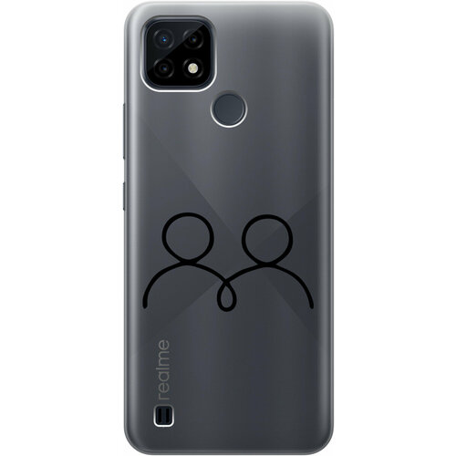 Силиконовый чехол на realme C21, Рилми С21 с 3D принтом Couple Lines прозрачный силиконовый чехол на realme 7 рилми 7 с 3d принтом couple lines прозрачный