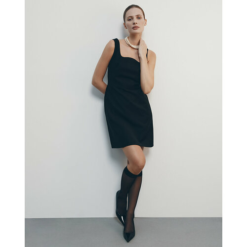 Платье COCOS, размер L, черный черный джемпер с фигурным вырезом incity цвет чёрный размер m
