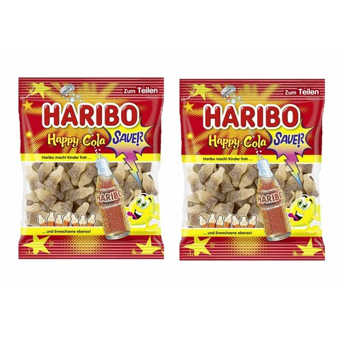 фото Мармелад жевательный haribo happy cola sauer / харибо кислая хэппи кола, 2 шт по 175 гр. (австрия)
