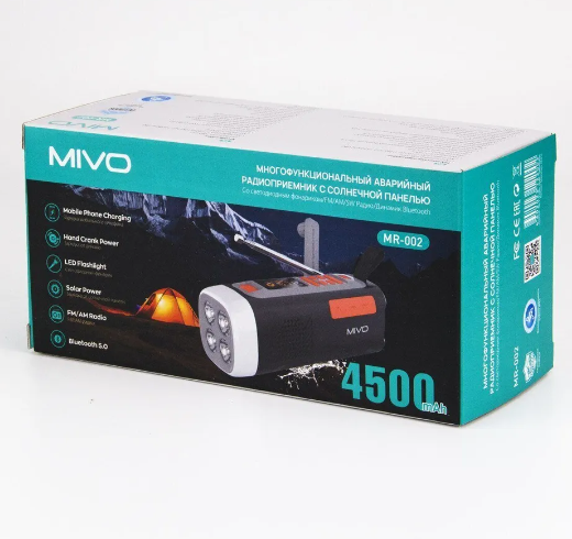 Многофункциональный походный FM радио приемник Mivo MR-002