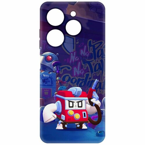 Чехол-накладка Krutoff Soft Case Brawl Stars - V8-БИТ для TECNO Spark Go 2024 черный чехол накладка krutoff soft case brawl stars оборотень леон для tecno spark go 2024 черный