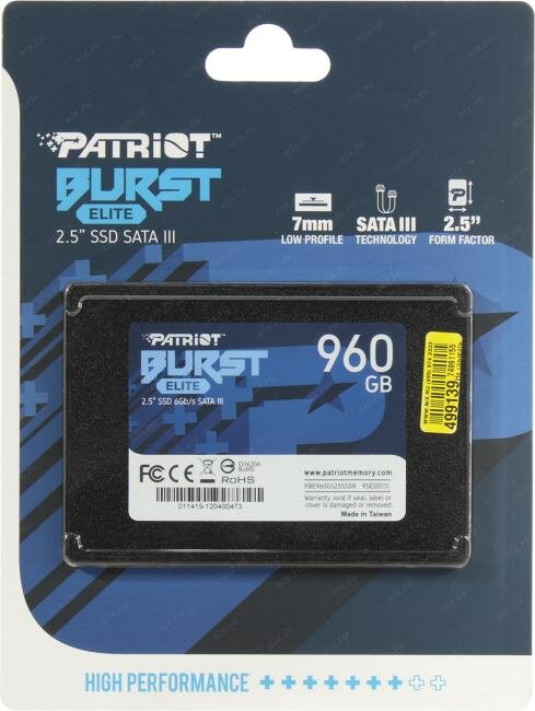 SSD накопитель PATRIOT Burst Elite 960ГБ, 2.5", SATA III - фото №20