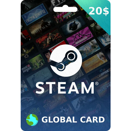 Пополнение кошелька Steam на 20 USD / Gift Card $20 Global (Глобальный ключ активации) / не подходит для России и Китая