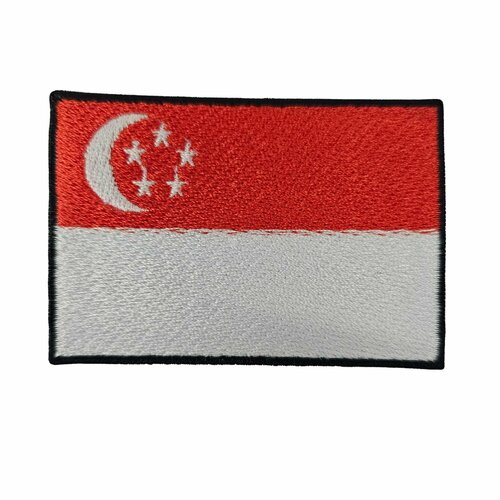 Нашивка шеврон патч, Флаг Сингапура , размер 80x55 мм нашивка шеврон патч флаг польши размер 80x55 мм