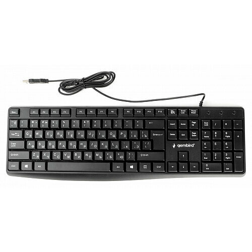Клавиатура Gembird KB-8410,{USB, черный, 104 клавиши, кабель 1,5м} клавиатура gembird kb 8410 шоколадный тип клавиш