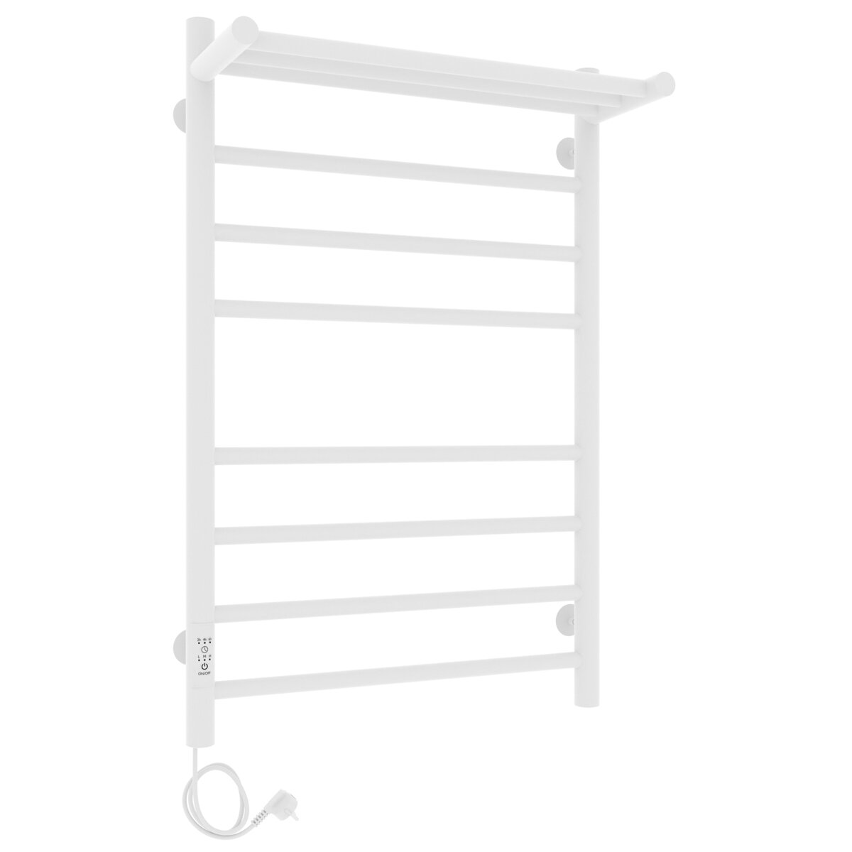 фото Полотенцесушитель электрический НИКА WAY-2 500х800 с полкой белый матовый левое подключение с терморегулятором и таймером