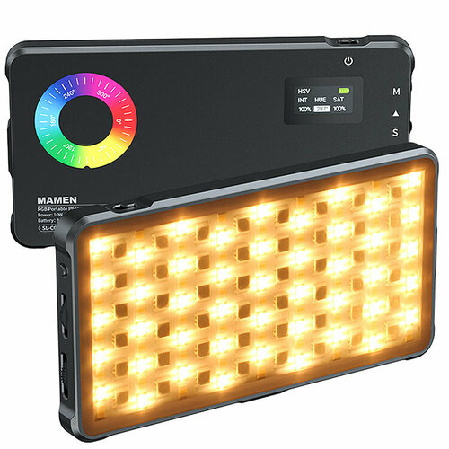 Осветитель светодиодный накамерный Mamen SL-C02 RGB LED Light laofas rainbow fresh mini rgb led video camera light portable full color output dimmable 2500k 8500k bi color panel light cri 95