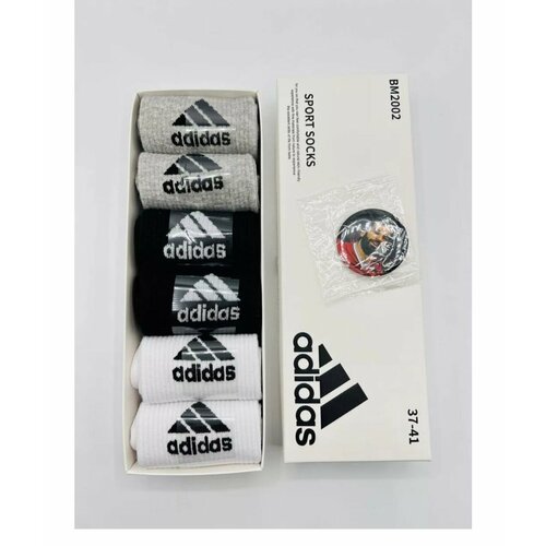 фото Носки , 6 пар, размер 37-41, серый, белый, черный без бренда