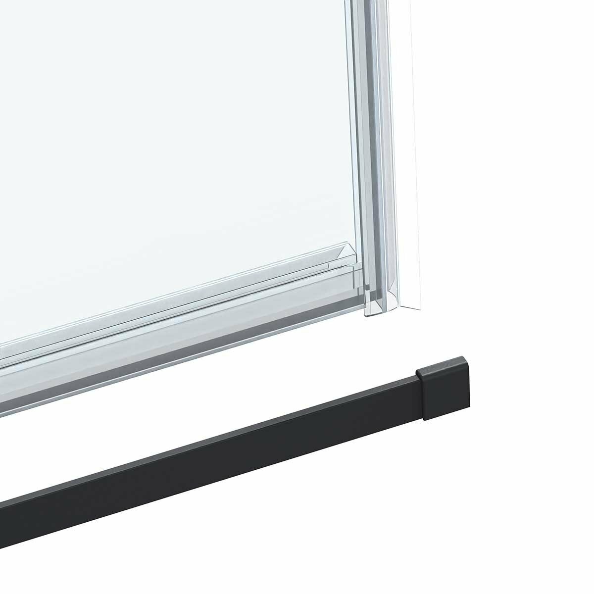 Душевая дверь Vincea Como Soft 140x195 VDS-1CS140CLB стекло прозрачное, профиль черный
