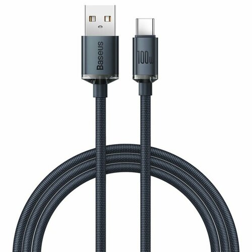 Кабель Baseus, Type-C - USB, 5 A, 100 W, 1.2 м, черный кабель baseus iridescent lamp mobile game usb cal7c a 1 м черный