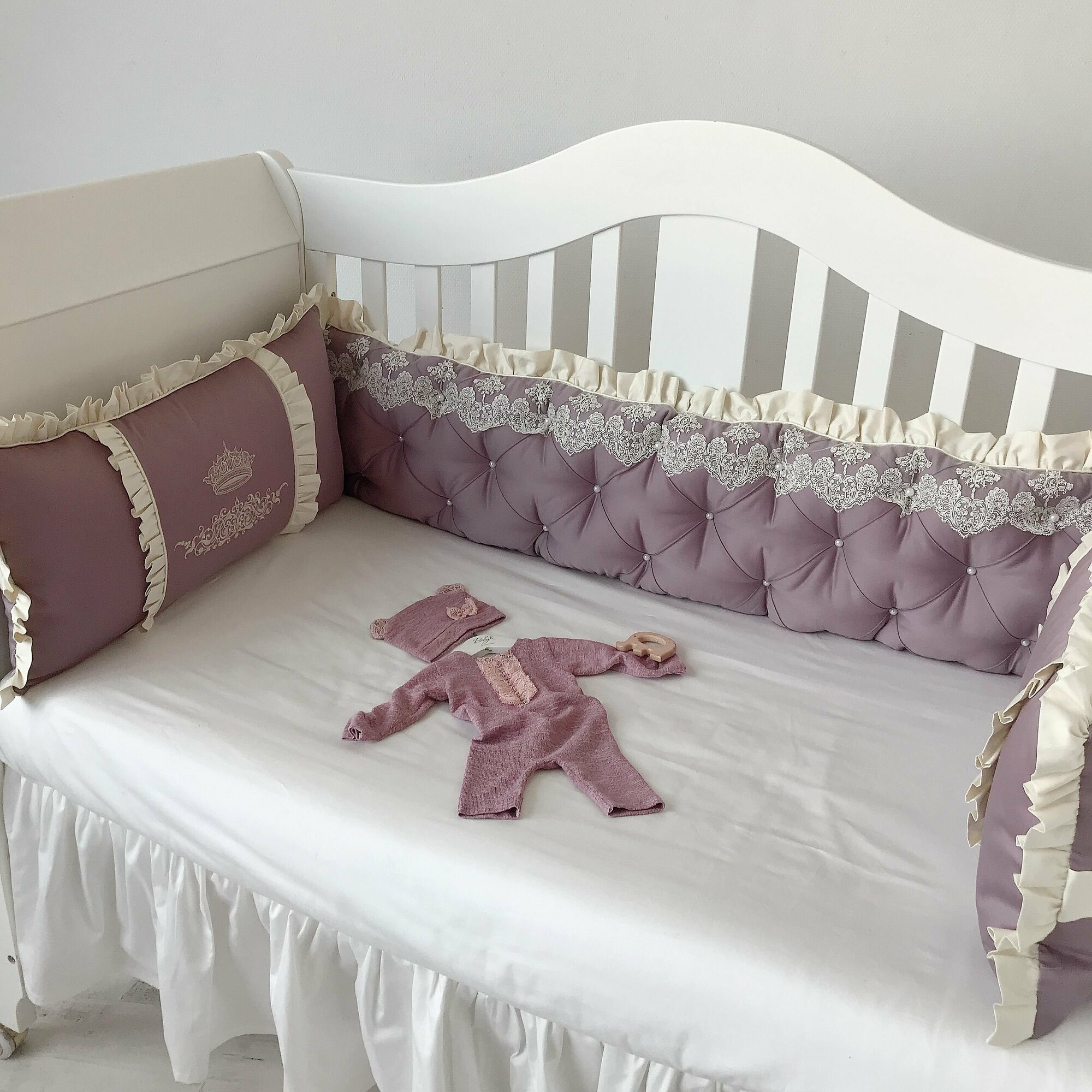 Бортики в кроватку с каретной стежкой, для новорожденных, для кроватки 120*60 см,125*65 см или овальной 125*75 см