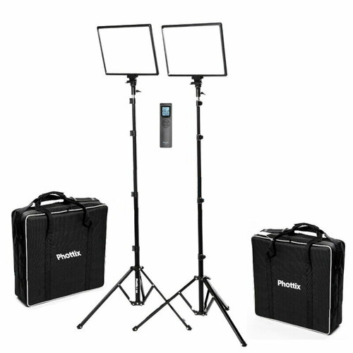 Комплект постоянного освещения с пультом д/у 80Вт 2500-8500K Nuada S3 II LED Light Twin Kit Set Phottix (81423)