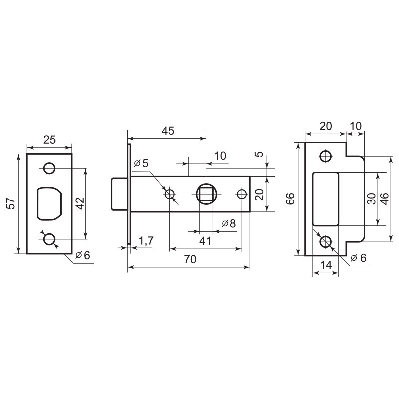 Защелка межкомнатная Palladium 100 CP хром