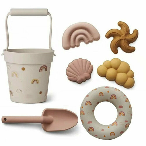 Набор пляжных игрушек с надувным кругом Радуга Pink 3016₽