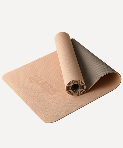 Изображение товара Коврик для йоги и фитнеса Starfit Fm-201, Tpe, 183x61x0,4 см, персиковый/серый
