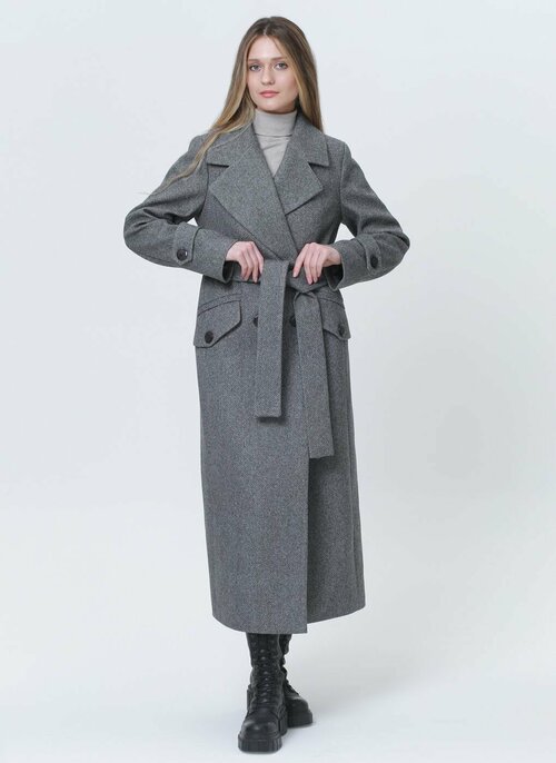 Пальто  КАЛЯЕВ, размер 42, серый
