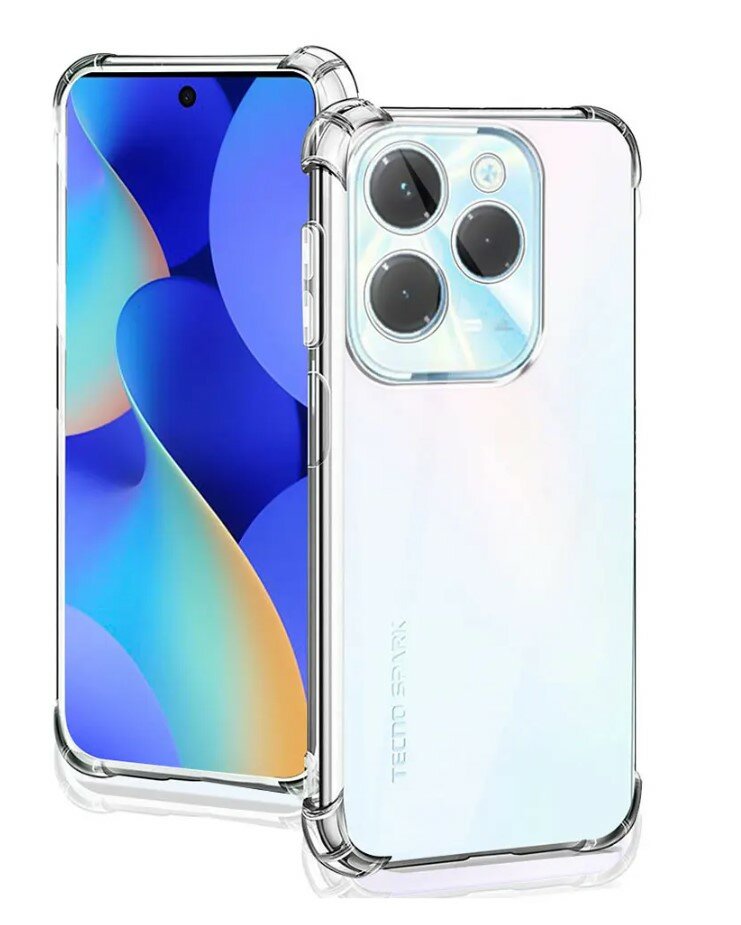 Чехол противоударный c усиленными углами для Infinix HOT 40i / Противоударный чехол для Инфиникс ХОТ 40ай с защитой камеры Premium — фото 1