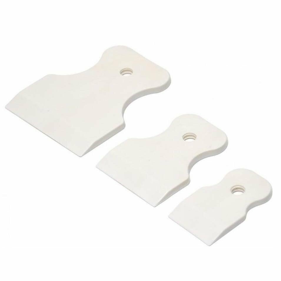 фото Набор резиновых шпателей для затирки швов белых 40/60/80 мм, 2 упаковки