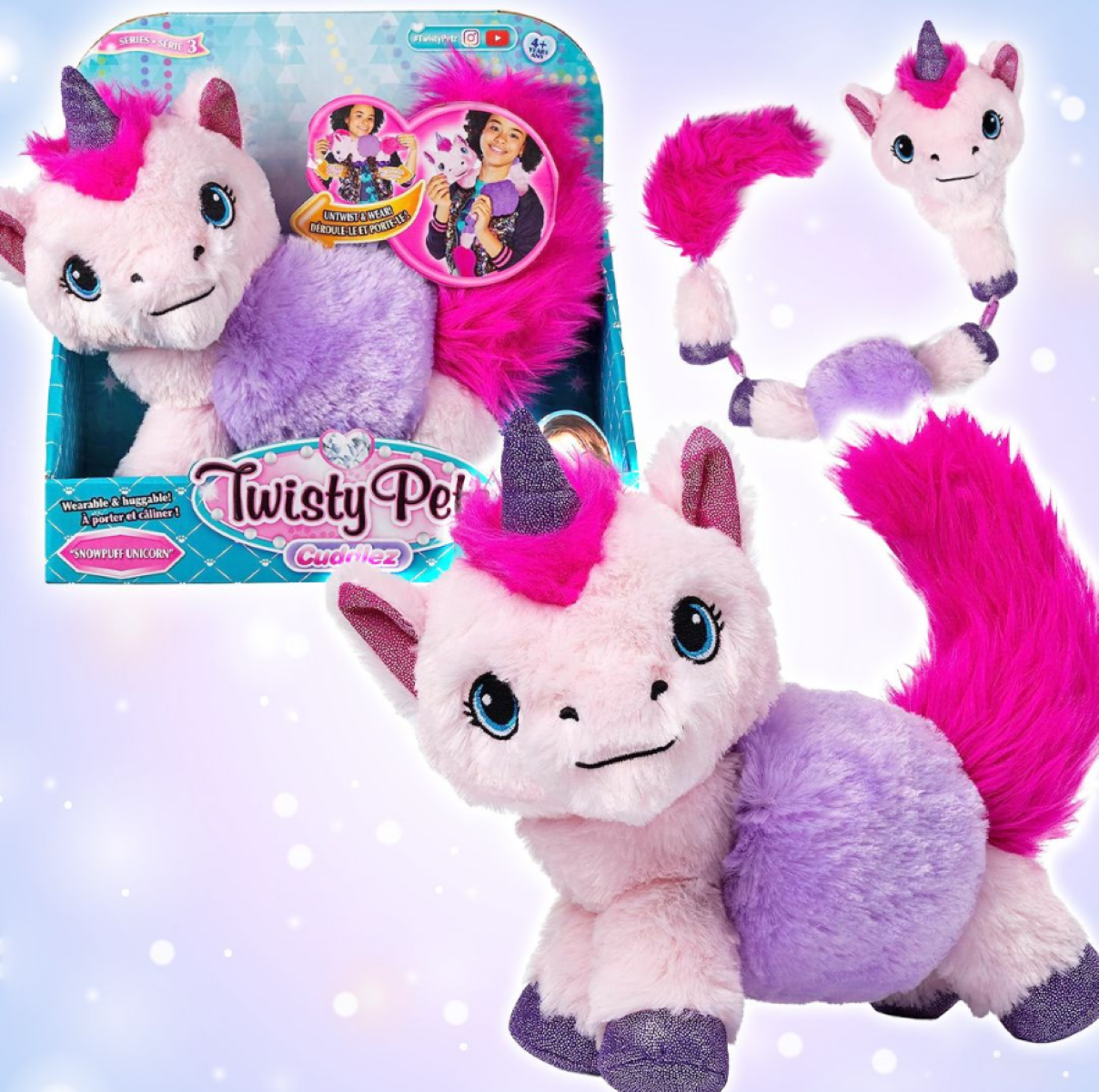 Мягкая игрушка Игрушка плюшевая трансформер Twisty Petz Snowpuff Единорог