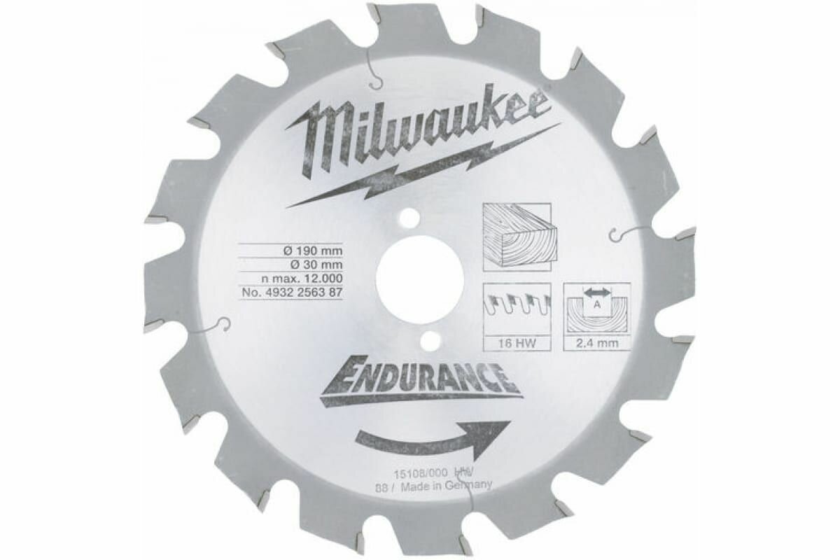 Пильный диск 190х30 мм, Z16 Milwaukee