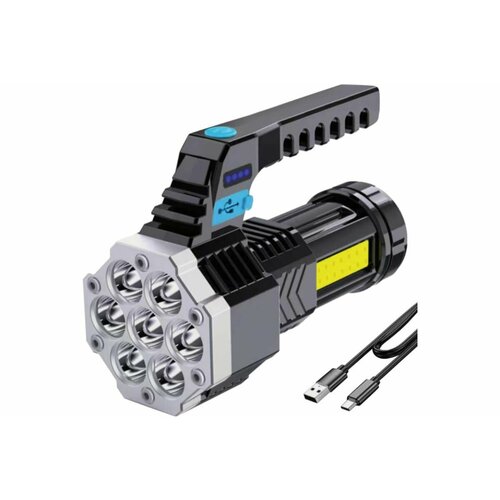 фото Фонарь ultraflash led53404 (аккумулятор 4в, черный, 7led+cob, 3 вт, 4 режима, usb, бокс са) 15033