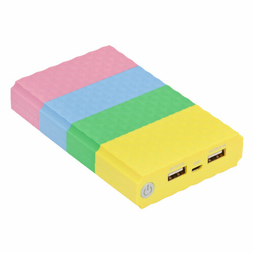 Внешний АКБ Separable Power Bank 10400 мАч из 4-х элементов 2*USB 2A (разноцветная/коробка)