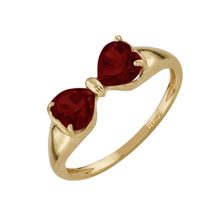 Кольцо ALORIS, красное золото, 585 проба, гранат