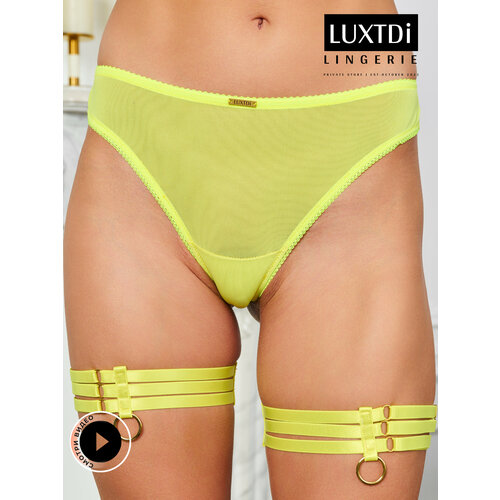 Трусы Luxtdilingerie Yellow Bird бразильяно, размер XL, желтый трусы luxtdilingerie размер xl черный