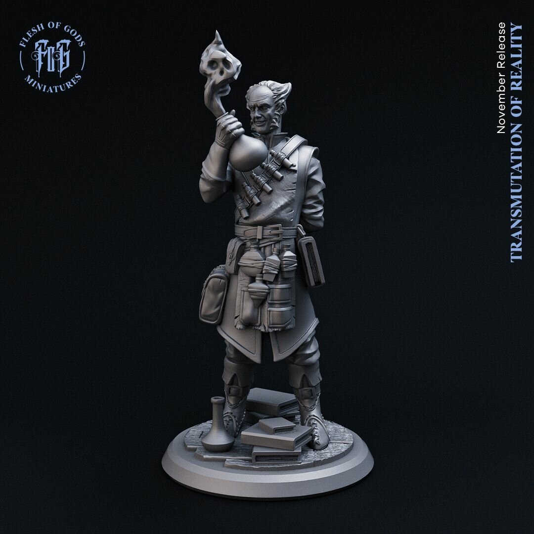 Миниатюра D&D "Фарлик Шафир - алхимик" 32 мм (DnD, Dungeons & Dragons, ДнД, Подземелья и Драконы, Pathfinder)