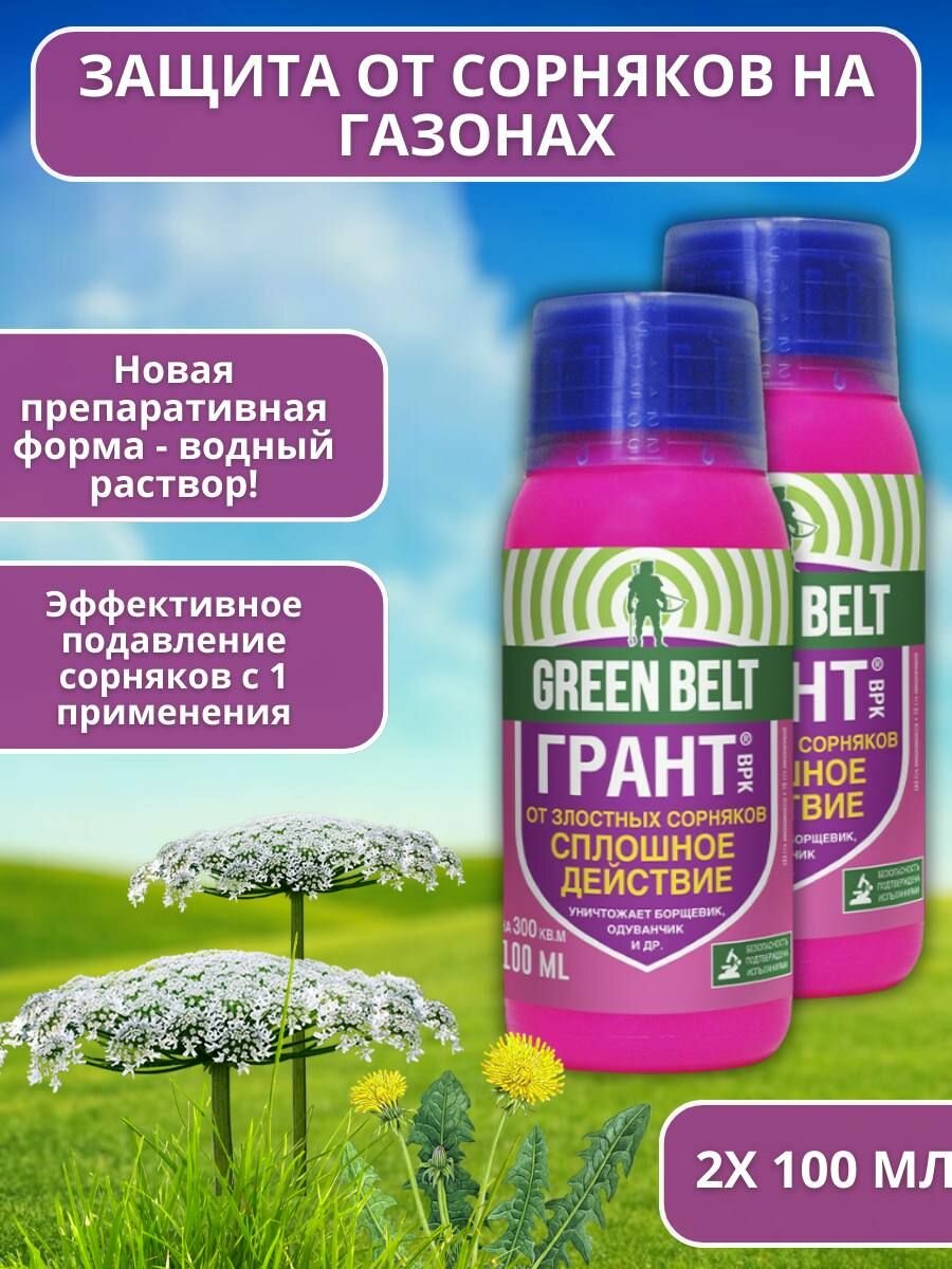 Средство граунд борьба против сорняков от травы Грант 100 мл, 2 шт