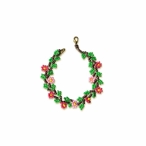 Набор для бисероплетения браслет С цветами длина 18 см Риолис 217₽